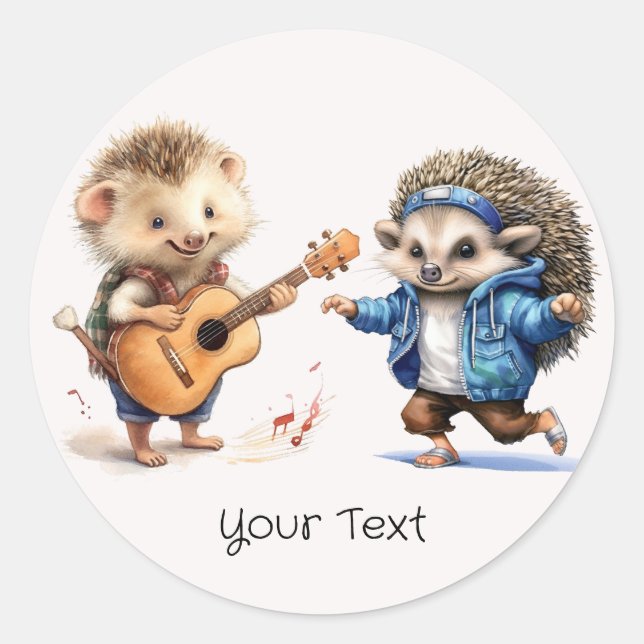 Happy Hedgehog Aquarelle Sticker (Devant)