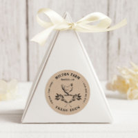 Happy Hens Laurel Branch Oeuf Carton Round Sticker