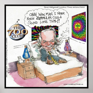 Happy Hippie Funny Poster par LT Cartoons