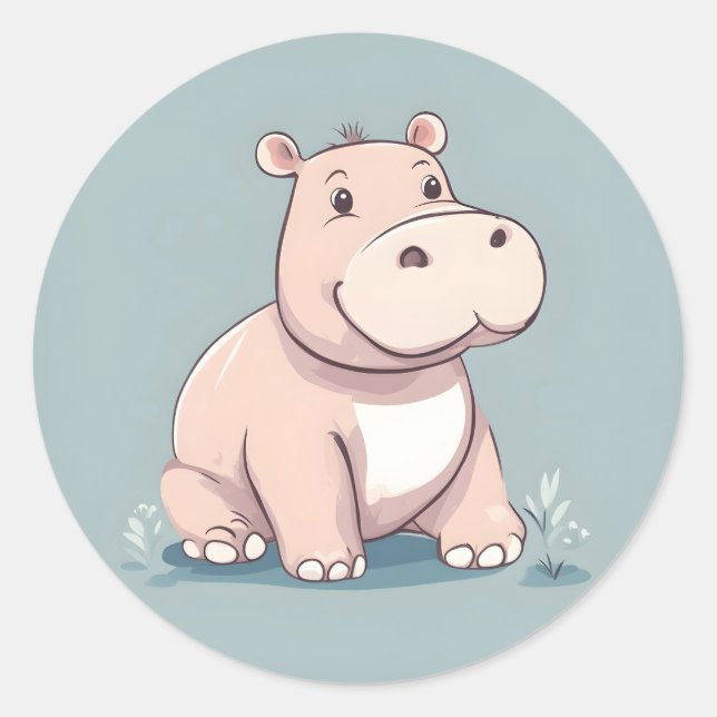 Happy Hippo Sticker (Devant)