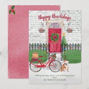 Happy Holiday Anglais Bulldog Bicycle Porte Rouge