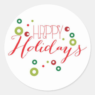 Happy Holiday Circle Sticker