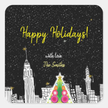 Happy Holiday stickers Cartes Noël saison