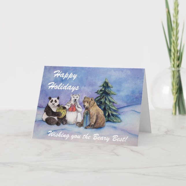 Happy Holidays Beary Meilleure carte de voeux pers (Devant)