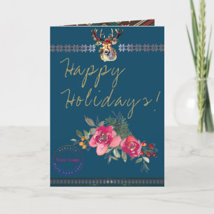 Happy Holidays Boho Business Logo Carte de voeux