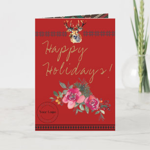 Happy Holidays Boho Business Logo Carte de voeux