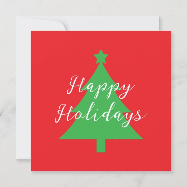 Happy Holidays Bright Red Christmas New Year Card (Devant)