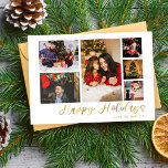 Happy Holidays Gold 6 Photo Card<br><div class="desc">Send your Christmas wishes in style with your Happy Holidays Gold 6 Photo Holiday Card.</div>
