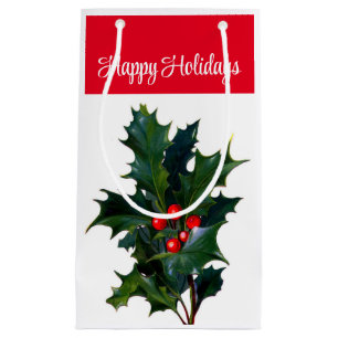 Happy Holidays Holly Cadeau Sac