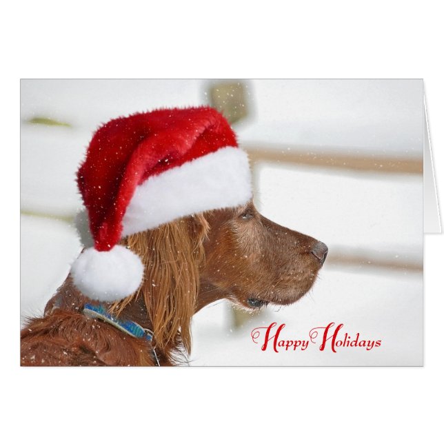 Happy Holidays Irish Setter (Devant horizontal)