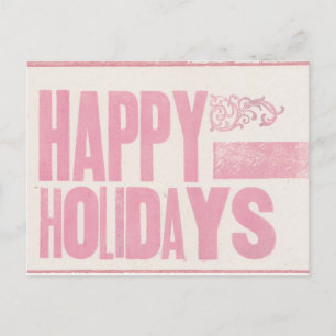 Happy Holidays Letterpress imprimé carte postale r