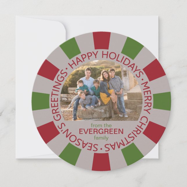 Happy Holidays personnalisée Carte photo et nom (Devant)