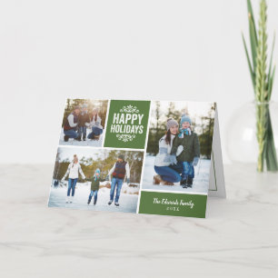 Happy Holidays Photo Collage Carte de voeux