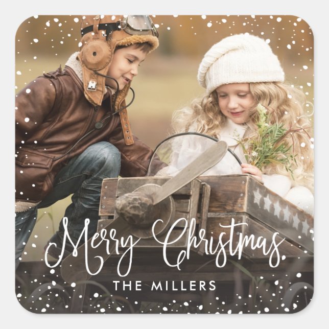 Happy Holidays Snow Photo Sticker (Devant)