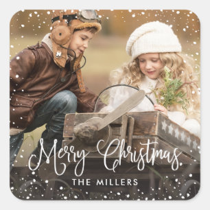 Happy Holidays Snow Photo Sticker