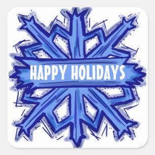 Happy Holidays snowflake autocollants personnalisa