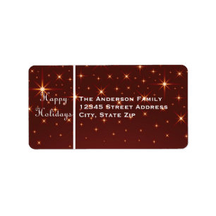 Happy Holidays Stars - Étiquette de adresse