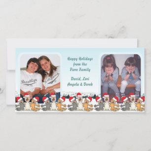 Happy Holidays Town Cats chantant Carte photo