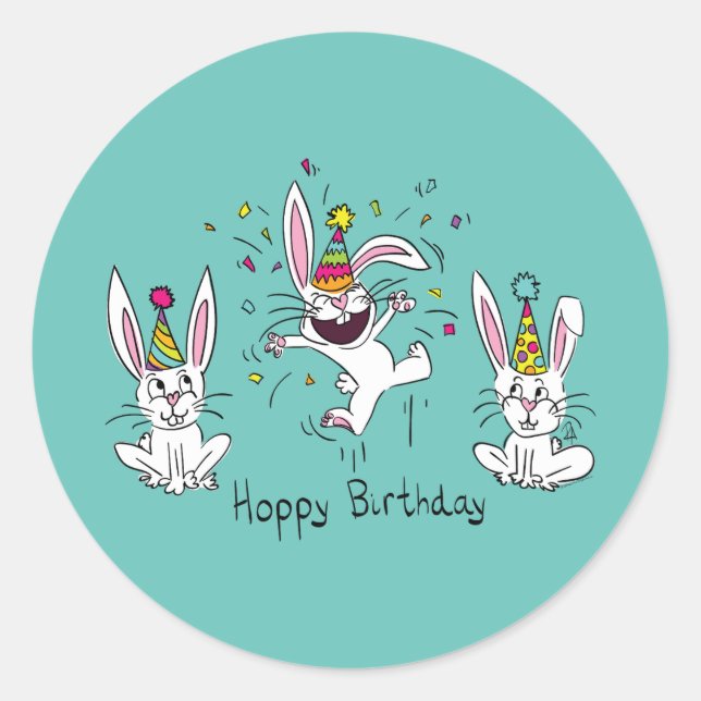 Happy Hoppy Stickers Lapin Lapin Anniversaire (Devant)