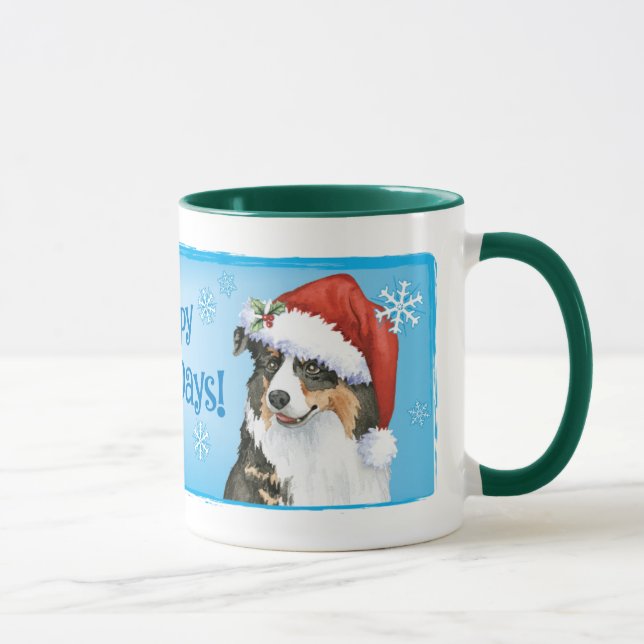 Happy Howlidays Australian Shepherd Mug (Droite)