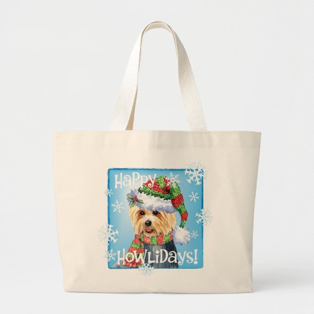 Happy Howlidays Australian Terrier Grand Sac fourr (Devant)
