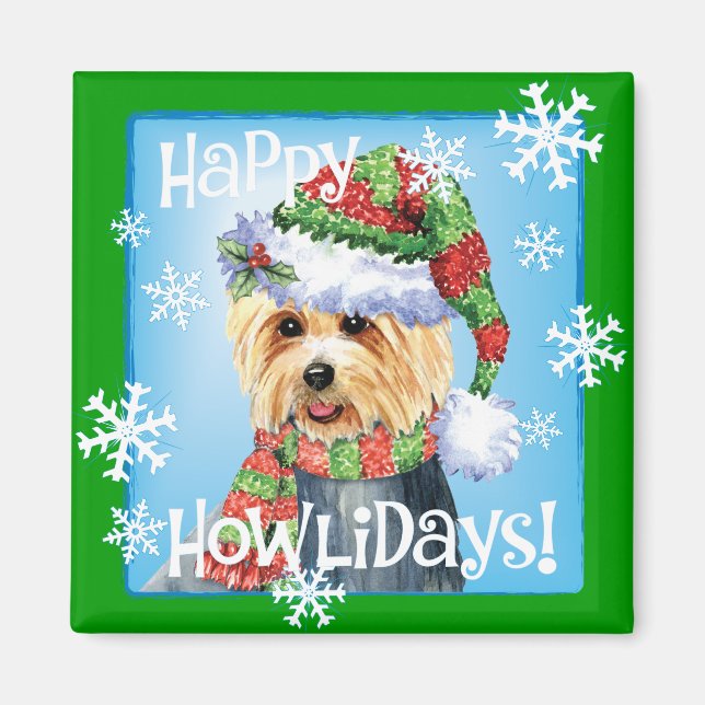 Happy Howlidays Australian Terrier Magnet (Devant)