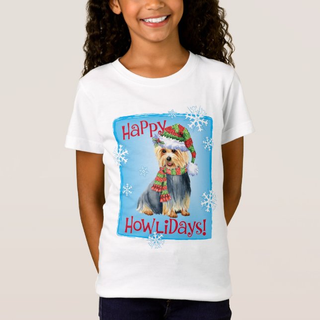 Happy Howlidays Australian Terrier T-Shirt (Devant)