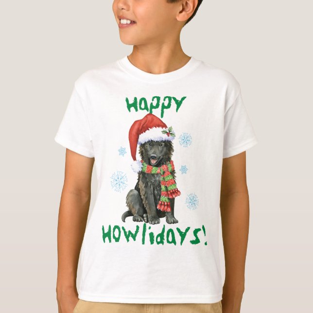 Happy Howlidays Belgian Sheepdog T-Shirt (Devant)
