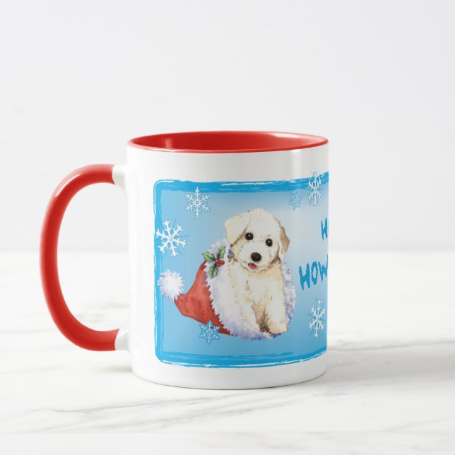 Happy Howlidays Bichon Mug (Gauche)