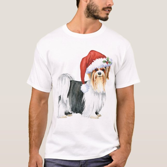 Happy Howlidays Biewer Terrier T-Shirt (Devant)