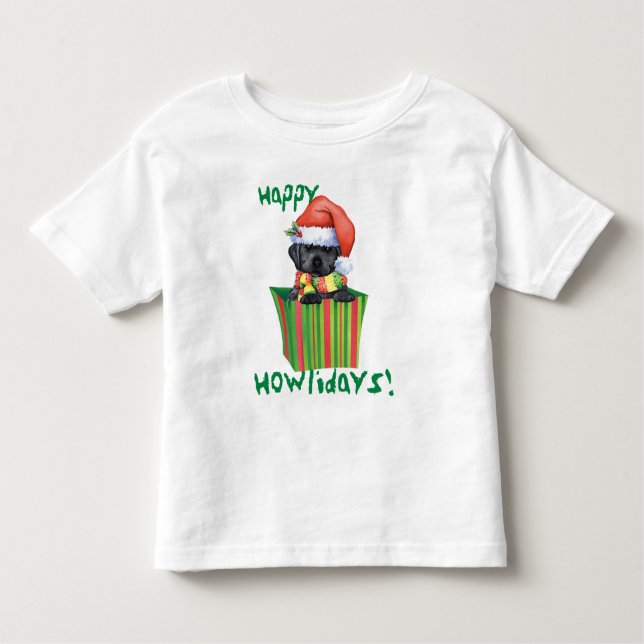 Happy Howlidays Black Lab T-Shirt (Devant)