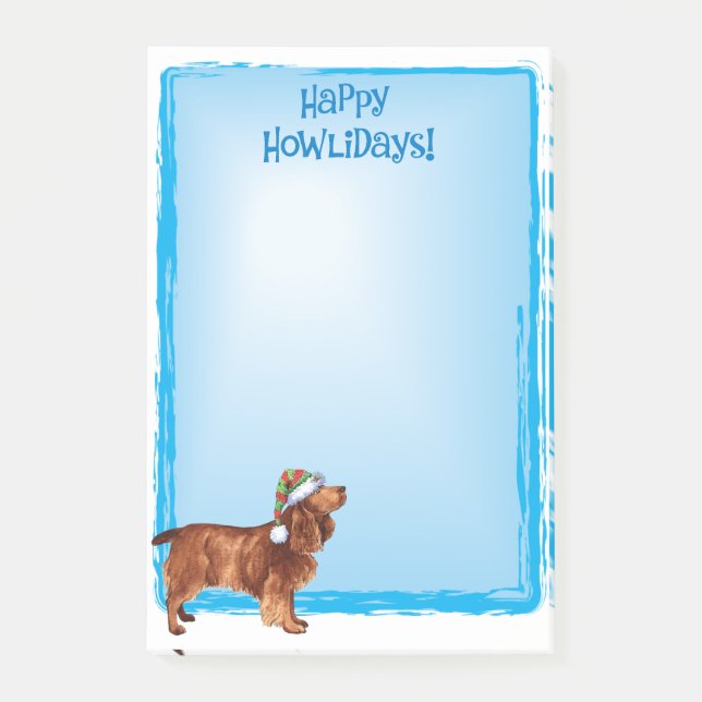 Happy Howlidays Field Spaniel Post-it Notes (Devant)