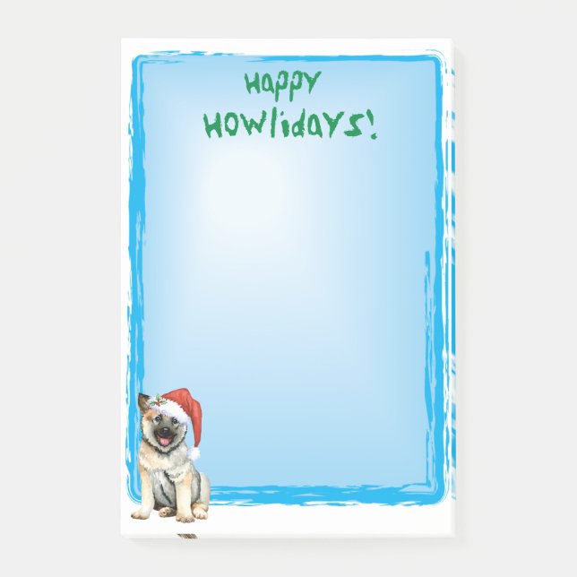 Happy Howlidays Norwegian Elkhound Post-it Notes (Devant)