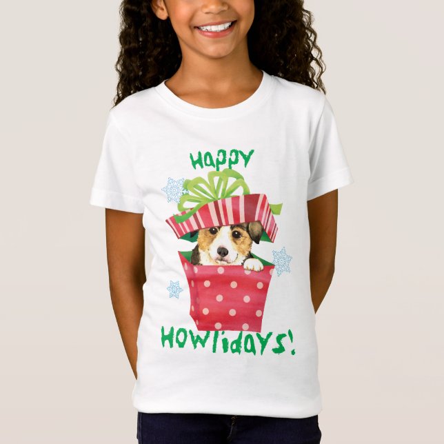 Happy Howlidays Pembroke Welsh Corgi T-Shirt (Devant)