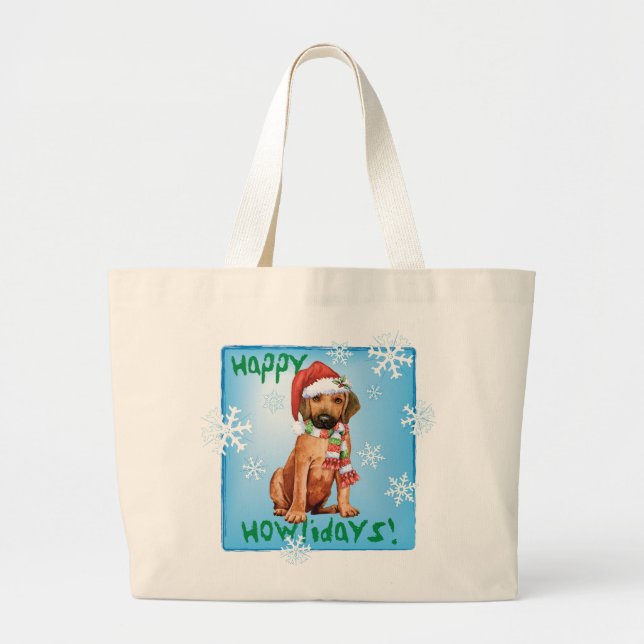 Happy Howlidays Rhodesian Ridgeback Grand Sac four (Devant)