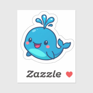 Happy Kawaii Baleine Sticker - mignon ami Océan