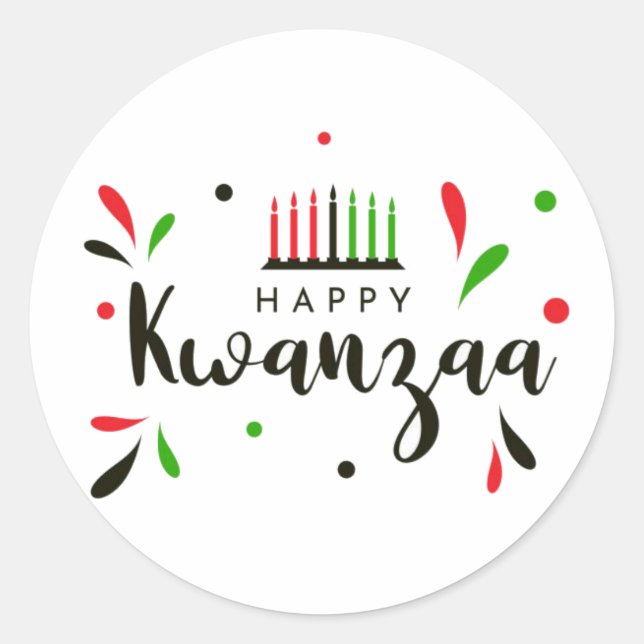 Happy Kwanzaa Enveloppe Sticker (Devant)