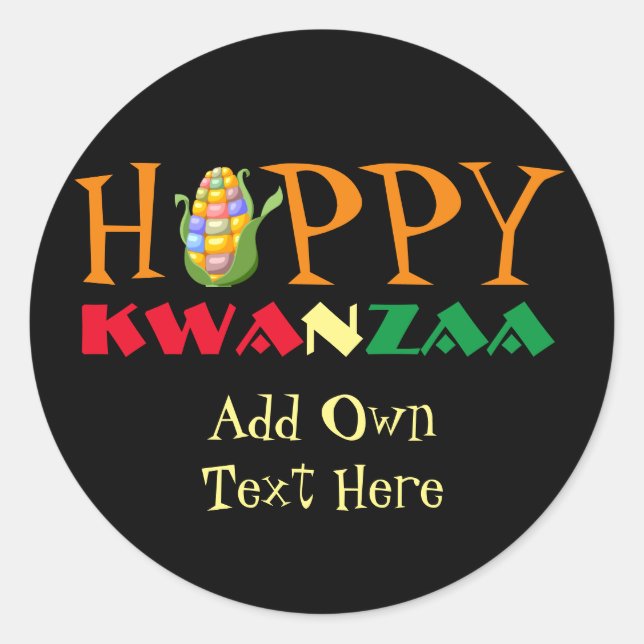 Happy Kwanzaa Stickers 4 Faveurs Cadeaux Personnal (Devant)