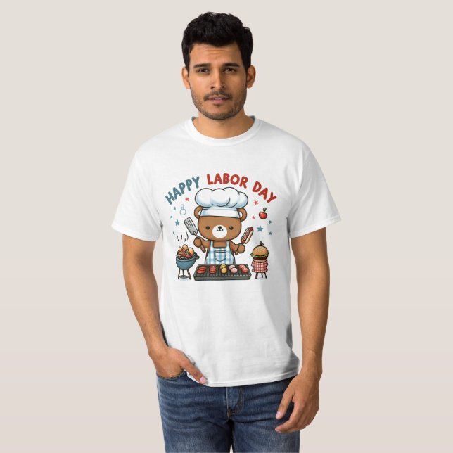 Happy Labor Day Teddy Bear T-shirt (Devant entier)