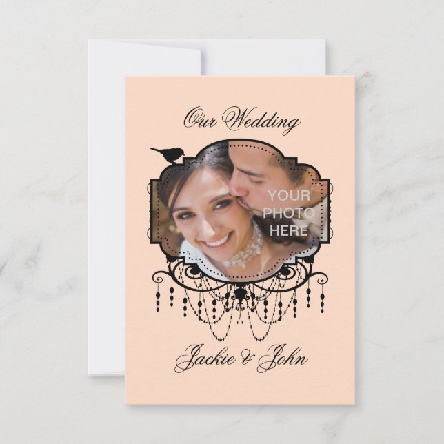 Happy Life ~ PHOTO INSERT Invitations / RSVP (Devant)