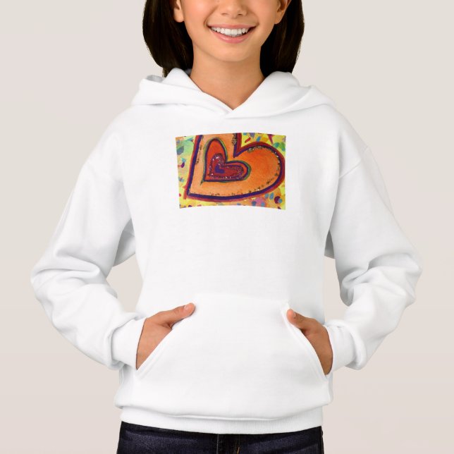 Happy Love Hearts Art Sweat - shirt à capuche Swea (Devant)
