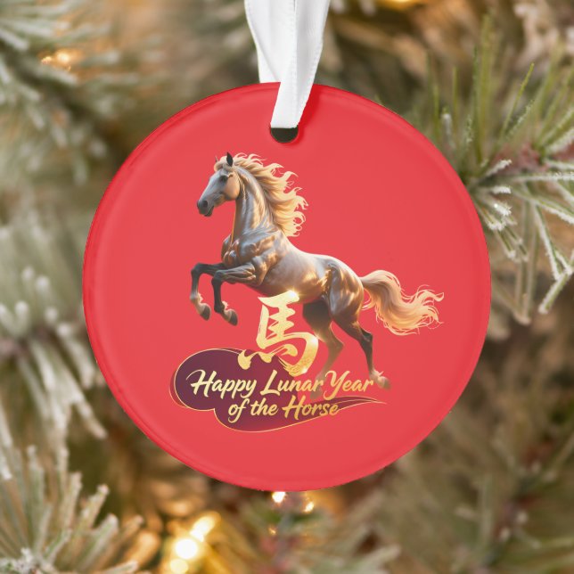 Happy Lunar New Year Majestic Golden Horse  (Arbre)