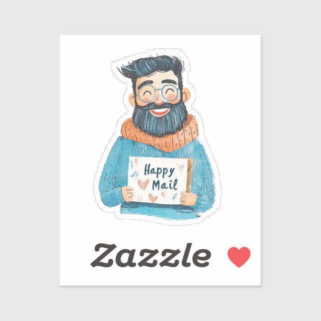 Happy Mail, Man Sticker (Feuille)