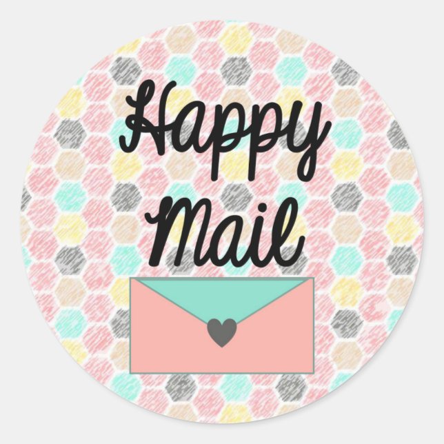 Happy Mail Sticker - conception géométrique nid d'