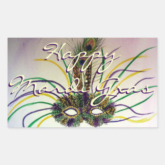 Happy Mardi Gras Perle Jetant Stickers Masque de p