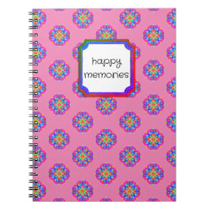 Happy Memories Pink Star Mandala Boho Carnet