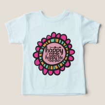 Happy Mind Happy Life Motivational Design graphiqu