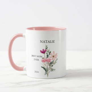 Happy Mother's Day Name, Year with Photo Mug