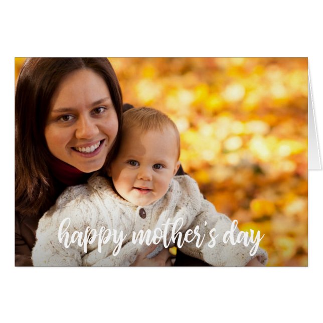 Happy Mother's Day Photo Template White Script (Devant horizontal)