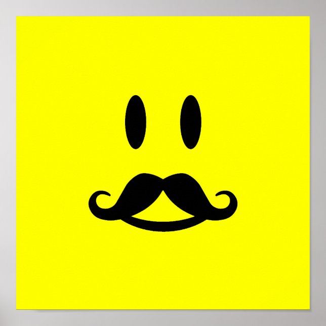 Happy Mustache poster personnalisé (Devant)